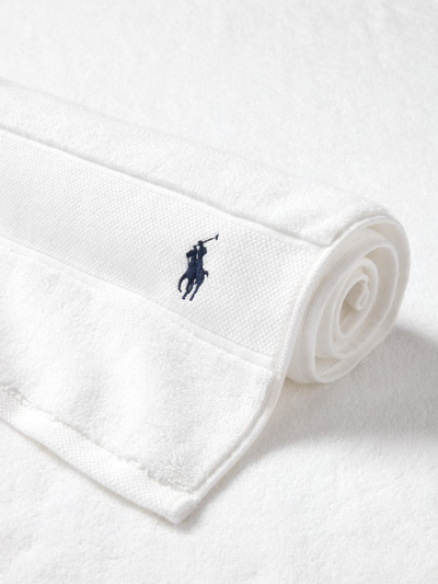 Shop Ralph Lauren Polo Player Cotton Bath Mat In White