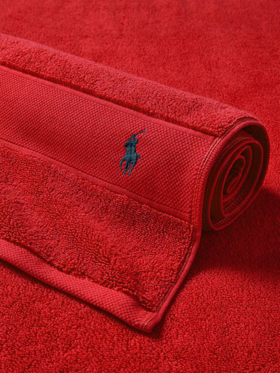 Shop Ralph Lauren Polo Player Cotton Bath Mat In Rl 2000 Red