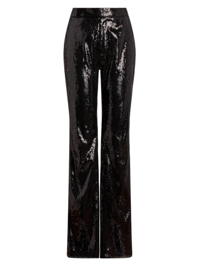 Shop Ralph Lauren Women's Sequin Straight-leg Pants In Black