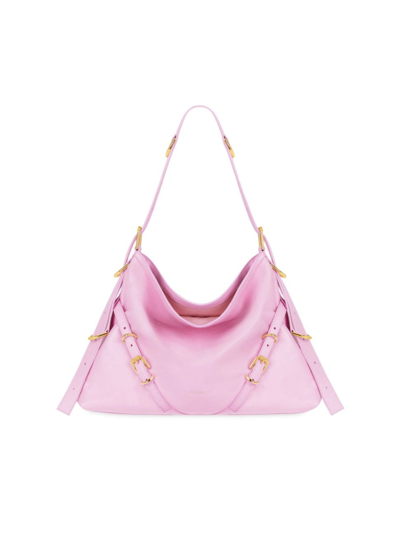 Shop Givenchy Women's Medium Voyou Bag In Leather In Silk Pink