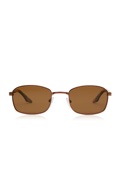 Banbe The Lima Square-frame Metal Sunglasses In Brown