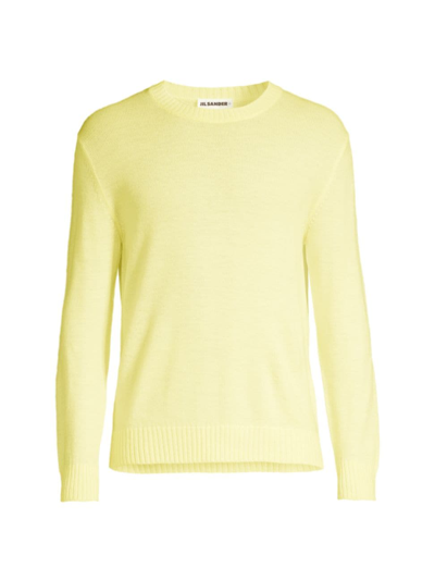 Shop Jil Sander Men's Virgin Wool Sweater In Light Pastel Yellow