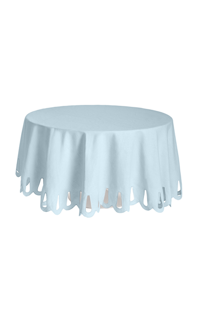 Shop Moda Domus Linen Tablecloth In Blue