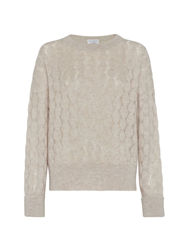Brunello Cucinelli cable-knit crew-neck jumper - Neutrals