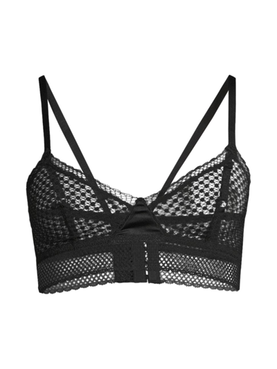 Shop Else Women's Bella Lace Longline Triangle Bra In Black