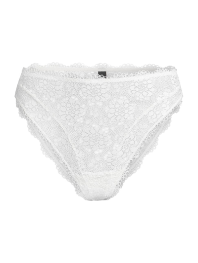 Shop Else Women's Peony High-waisted Lace Thong In Off White