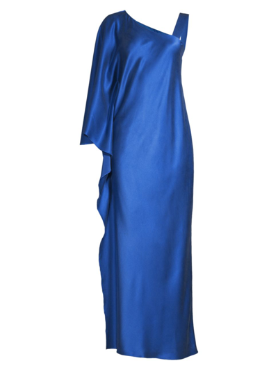 Shop Ginger & Smart Women's Grace Satin One-shoulder Gown In Ultramarine