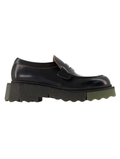 Shop Off-white Sponge Loafer Ankle Boots - Black/militaire - Leather