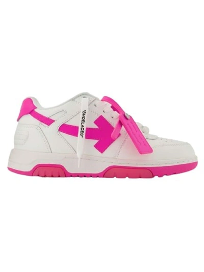 Shop Off-white Midtop Sponge  Sneakers - White/fuschia - Leather In Pink