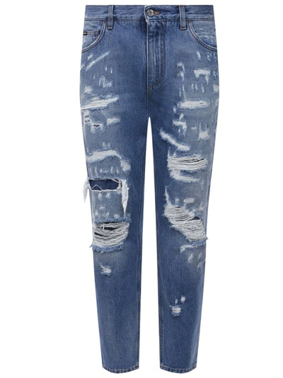 Shop Dolce & Gabbana Blue Cotton Denim Jeans