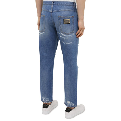 Shop Dolce & Gabbana Blue Cotton Denim Jeans