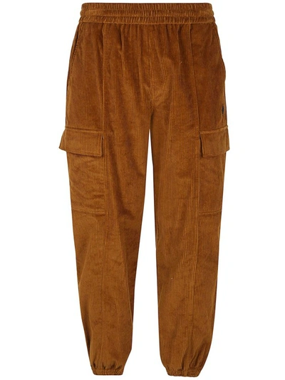 Shop Marcelo Burlon County Of Milan Brown Velvet Pants