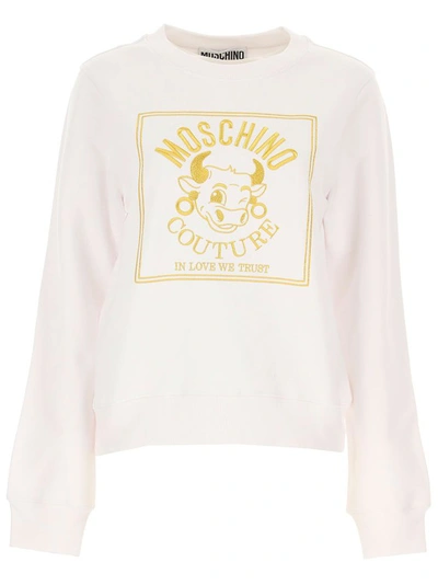 Shop Moschino Couture Logo Sweartshirt In White