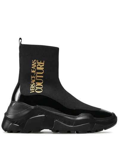 Shop Versace Jeans Couture Sock Sneakers In Black