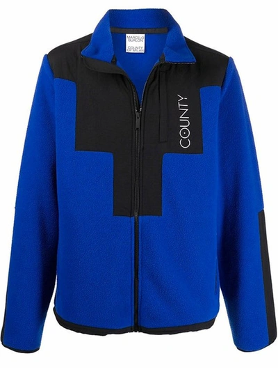 Shop Marcelo Burlon County Of Milan Blue Tecla Jacket