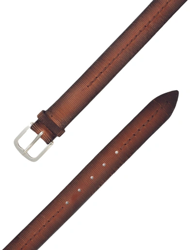 Shop Orciani Blade Belt With Stitching In Brown