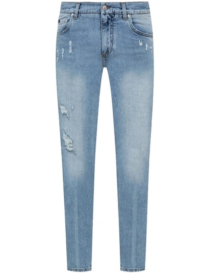 Shop Dolce & Gabbana Blue Cotton Denim Jeans