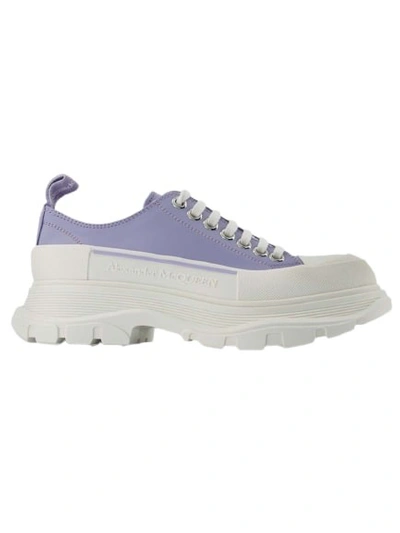 Shop Alexander Mcqueen Tread Slick Sneakers - Lilac/white - Leather In Purple