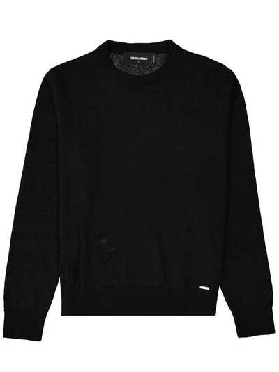 Shop Dsquared2 Ripped Effect Sweater In Black