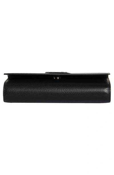 Shop Christian Louboutin By My Side Leather Wallet On A Chain In Black/ Black