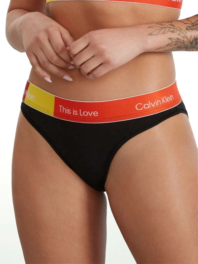 Calvin Klein Women's Pride This Is Love Colorblocked Bikini Underwear  Qf7256 In Black | ModeSens
