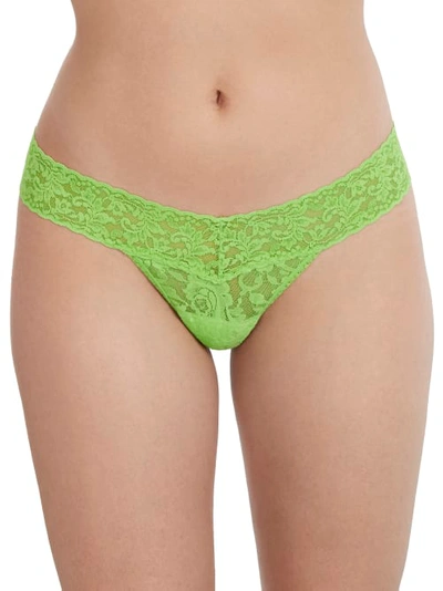 Shop Hanky Panky Signature Lace Low Rise Thong In Lush Green