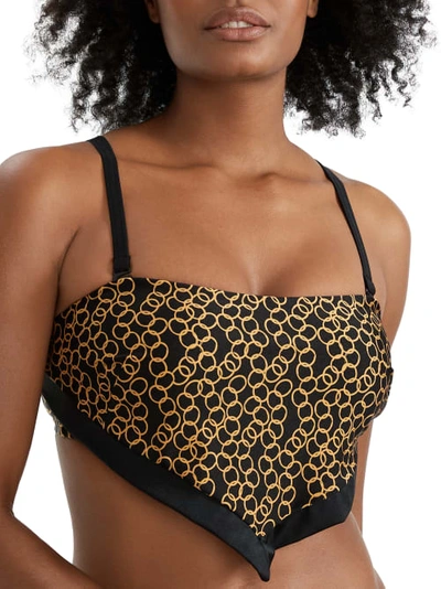 Shop Pour Moi Casablanca Scarf Bandeau Bikini Top In Gold Chain