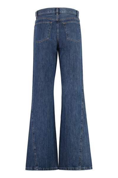 Shop Apc High-rise Flared Jeans In Denim