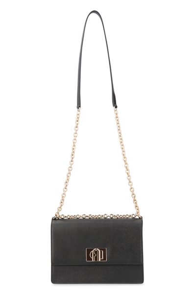 Shop Furla 1927 Leather Crossbody Bag In Black