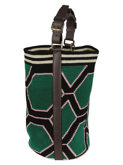 Shop Colville Knitted Bucket Bag In Multicolor