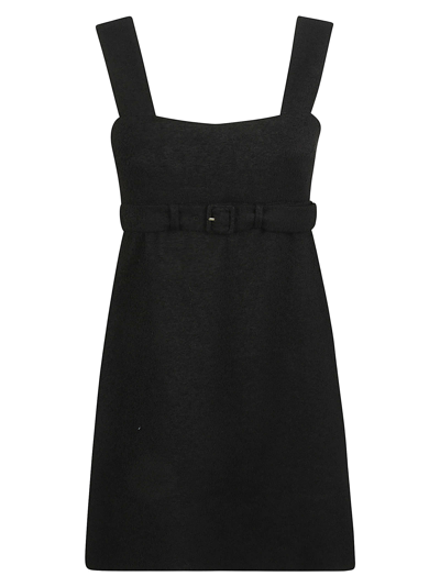 Shop Patou Corsage Belted Dress In Black