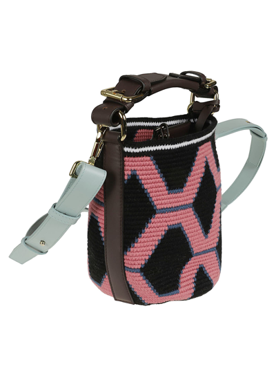 Shop Colville Multi-strap Bucket Bag In Black/pink