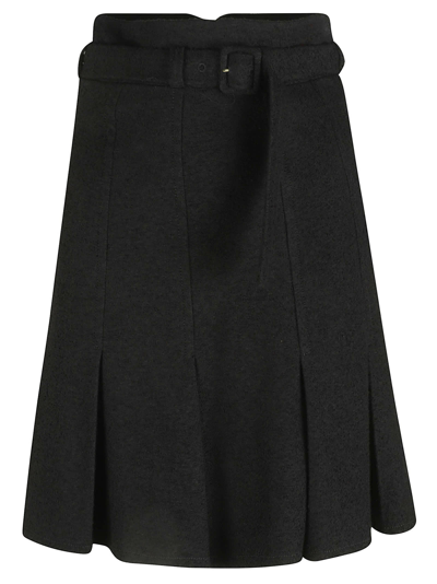 Shop Patou Pleated High Waisted Skirt In Black