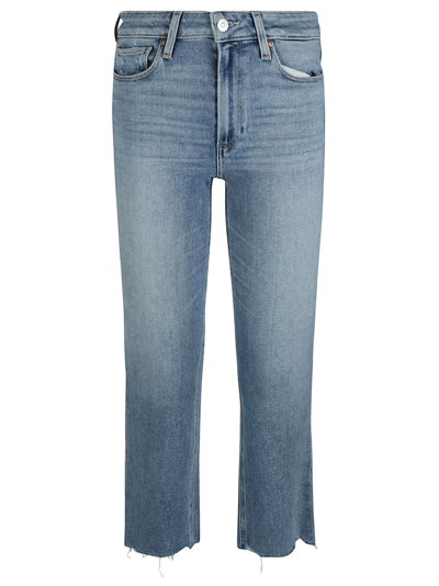 Shop Paige Flared Skinny Jeans In Blu Denim