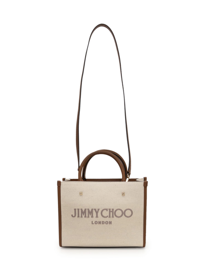 Jimmy Choo Varenne Tote Bag In Natural/taupe/dark Tan/light Gold | ModeSens