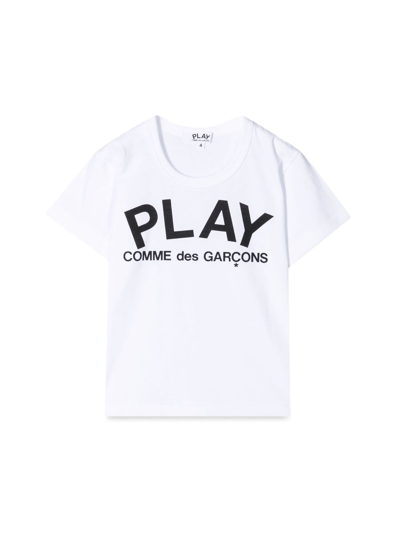 Shop Comme Des Garçons Play T-shirt M/c Logo In Bianco