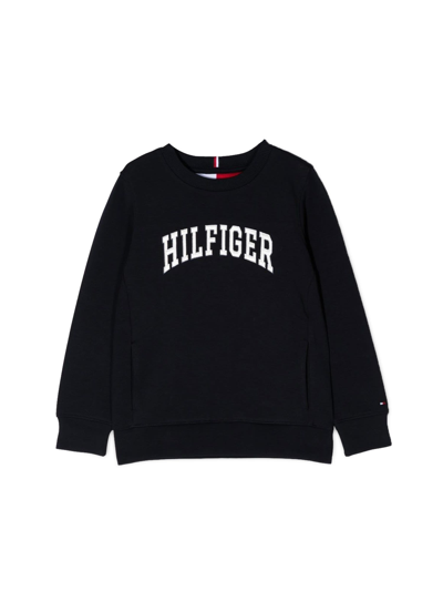 Shop Tommy Hilfiger Varsity Crewneck Sweatshirt In Blu