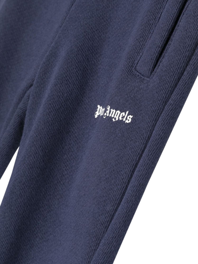 Shop Palm Angels Logo Sweat Pants In Blu