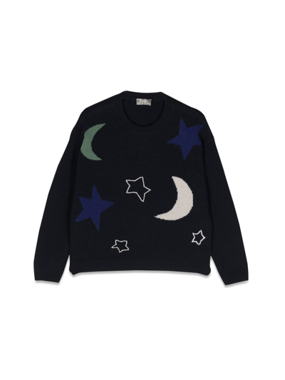 Shop Il Gufo Moon And Stars Choker Pullover In Multicolor