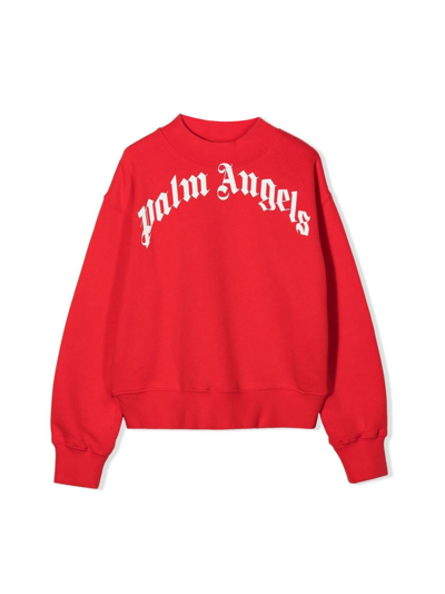 Shop Palm Angels Classic Overlogo Crewneck In Rosso
