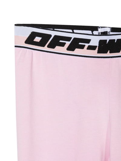 Shop Off-white Logo Band Leggings In Rosa