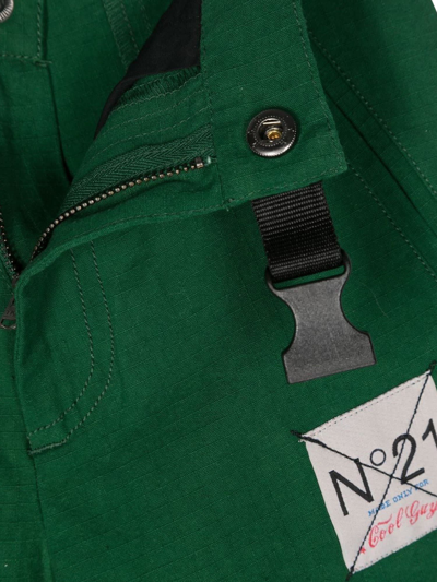 Shop N°21 Pants With Logo Patch In Verde