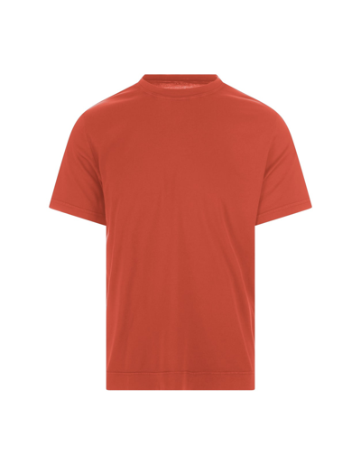 Shop Fedeli Basic T-shirt In Orange Organic Cotton In Arancione