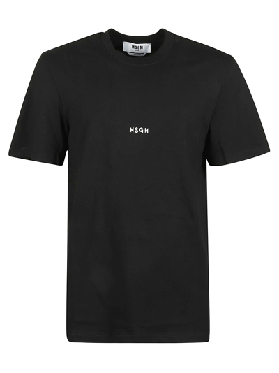 Shop Msgm Logo Classic T-shirt In Black