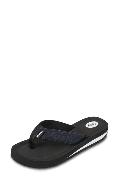 Shop Floopi Sofia Sparkly Flip Flop In Black