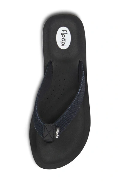 Shop Floopi Sofia Sparkly Flip Flop In Black