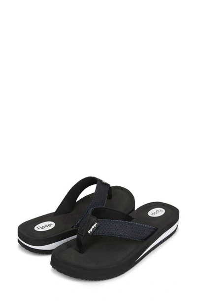 Shop Floopi Sofia Sparkly Flip Flop In Black