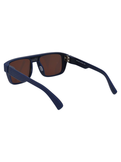 Shop Mykita Sunglasses In 325 Md25 Navy Blue | Brown Solid