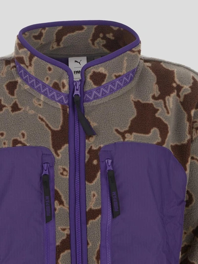 Shop Puma Jackets In <p> X Perks And Mini Purple Pile Jacket In Polyester With Camo Pattern Print