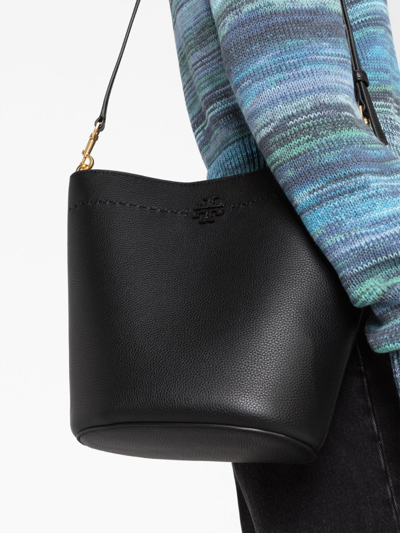 Tory Burch Mcgraw Bucket Bag In Black